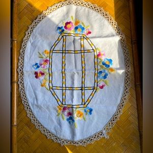 Beautiful handmade table topper, vintage cottagecore